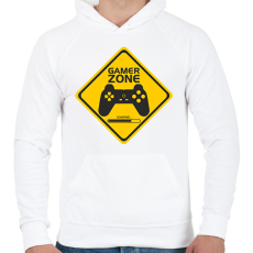 PRINTFASHION Gamer Zone - Férfi kapucnis pulóver - Fehér