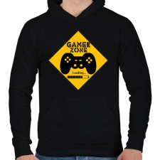PRINTFASHION Gamer zone - Férfi kapucnis pulóver - Fekete férfi pulóver, kardigán
