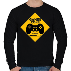 PRINTFASHION Gamer zone - Férfi pulóver - Fekete