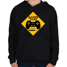 PRINTFASHION Gamer zone - Gyerek kapucnis pulóver - Fekete