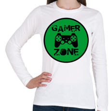 PRINTFASHION Gamer zone - Női hosszú ujjú póló - Fehér