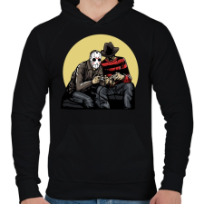 PRINTFASHION Gamerek - Férfi kapucnis pulóver - Fekete férfi pulóver, kardigán