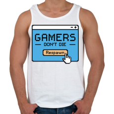 PRINTFASHION Gamers don't die - Férfi atléta - Fehér