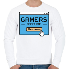 PRINTFASHION Gamers don't die - Férfi pulóver - Fehér