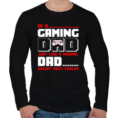 PRINTFASHION Gaming Dad - Férfi hosszú ujjú póló - Fekete