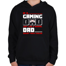 PRINTFASHION Gaming Dad - Gyerek kapucnis pulóver - Fekete