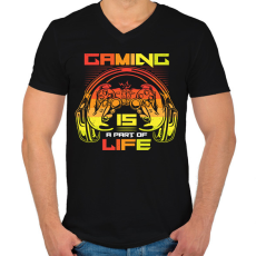 PRINTFASHION gaming - Férfi V-nyakú póló - Fekete