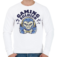 PRINTFASHION Gaming soldier - Férfi pulóver - Fehér férfi pulóver, kardigán