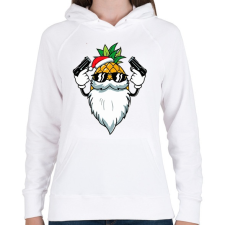 PRINTFASHION Gangsta ananász mikulás - Női kapucnis pulóver - Fehér női pulóver, kardigán