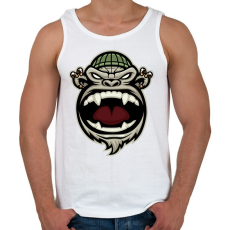 PRINTFASHION Gangsta Monkey - Férfi atléta - Fehér