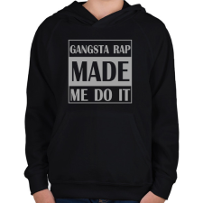 PRINTFASHION Gangsta rap - Gyerek kapucnis pulóver - Fekete gyerek pulóver, kardigán