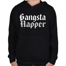 PRINTFASHION Gangsta Rapper - Gyerek kapucnis pulóver - Fekete gyerek pulóver, kardigán