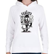 PRINTFASHION Gangsta Sh*t - Női kapucnis pulóver - Fehér női pulóver, kardigán