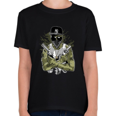 PRINTFASHION Gangsta Zombie - Gyerek póló - Fekete