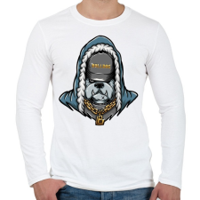PRINTFASHION Gangster Bulldog - Férfi hosszú ujjú póló - Fehér férfi póló