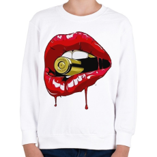 PRINTFASHION Gangster lips - Gyerek pulóver - Fehér