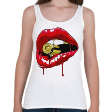 PRINTFASHION Gangster lips - Női atléta - Fehér női trikó