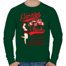 PRINTFASHION Garázs csaj - Férfi pulóver - Sötétzöld férfi pulóver, kardigán