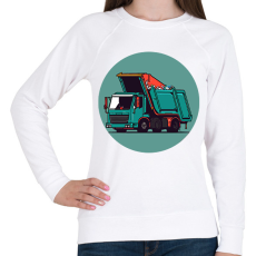 PRINTFASHION Garbage truck - Női pulóver - Fehér