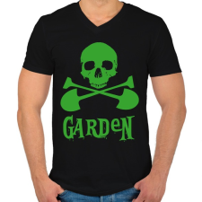 PRINTFASHION garden skull - Férfi V-nyakú póló - Fekete férfi póló