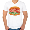 PRINTFASHION Garnélarákos szendvics - Férfi V-nyakú póló - Fehér