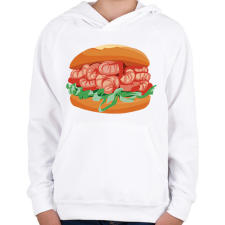 PRINTFASHION Garnélarákos szendvics - Gyerek kapucnis pulóver - Fehér gyerek pulóver, kardigán