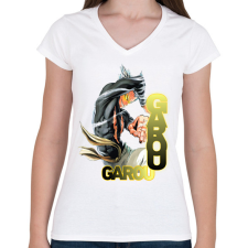 PRINTFASHION Garou minta (OPM) - Női V-nyakú póló - Fehér női póló