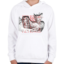 PRINTFASHION Garou | Revenge GYM - Gyerek kapucnis pulóver - Fehér gyerek pulóver, kardigán