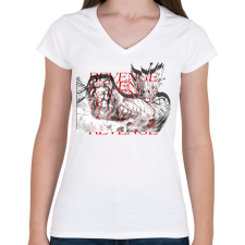PRINTFASHION Garou | Revenge GYM - Női V-nyakú póló - Fehér női póló