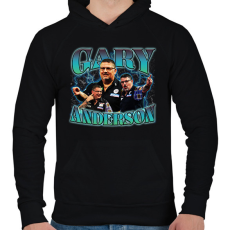 PRINTFASHION Gary Anderson - darts - Férfi kapucnis pulóver - Fekete