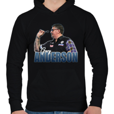 PRINTFASHION Gary Anderson - Férfi kapucnis pulóver - Fekete férfi pulóver, kardigán