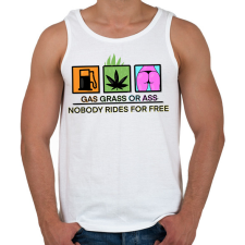 PRINTFASHION gas grass ass - Férfi atléta - Fehér atléta, trikó