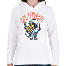 PRINTFASHION Gasztronauta - Női kapucnis pulóver - Fehér női pulóver, kardigán