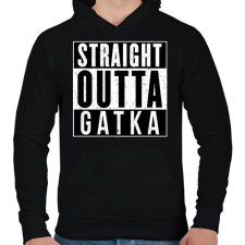 PRINTFASHION Gatka - Férfi kapucnis pulóver - Fekete férfi pulóver, kardigán