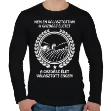 PRINTFASHION Gazdász élet - Férfi hosszú ujjú póló - Fekete férfi póló