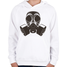 PRINTFASHION Gázmaszk - Gyerek kapucnis pulóver - Fehér