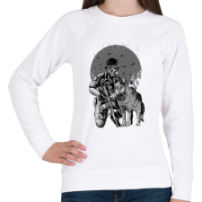 PRINTFASHION Gázmaszk - Női pulóver - Fehér női pulóver, kardigán