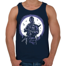 PRINTFASHION Gázmaszkos katona - Férfi atléta - Sötétkék