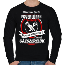 PRINTFASHION Gázszerelők - Férfi pulóver - Fekete