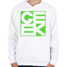 PRINTFASHION GEEK - Gyerek kapucnis pulóver - Fehér gyerek pulóver, kardigán