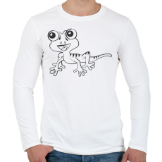 PRINTFASHION Gekkó - Férfi hosszú ujjú póló - Fehér