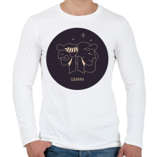 PRINTFASHION Gemini - Ikrek - Férfi hosszú ujjú póló - Fehér férfi póló