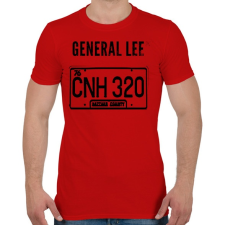 PRINTFASHION GENERAL LEE - Férfi póló - Piros férfi póló