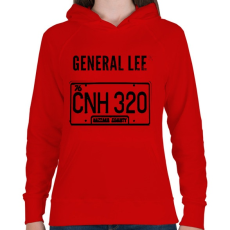 PRINTFASHION GENERAL LEE - Női kapucnis pulóver - Piros