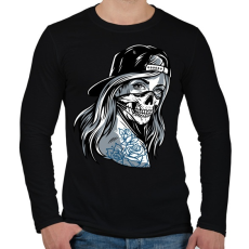 PRINTFASHION Gengszter lány - Férfi hosszú ujjú póló - Fekete