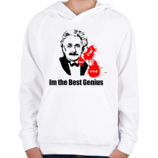 PRINTFASHION genius - Gyerek kapucnis pulóver - Fehér gyerek pulóver, kardigán