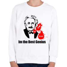 PRINTFASHION genius - Gyerek pulóver - Fehér gyerek pulóver, kardigán