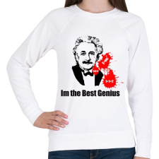 PRINTFASHION genius - Női pulóver - Fehér női pulóver, kardigán