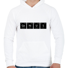 PRINTFASHION GeNiUS (periódusos rendszer) - Férfi kapucnis pulóver - Fehér