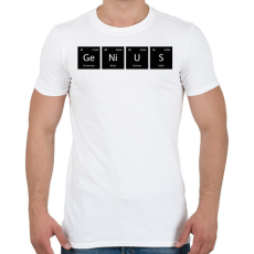 PRINTFASHION GeNiUS (periódusos rendszer) - Férfi póló - Fehér